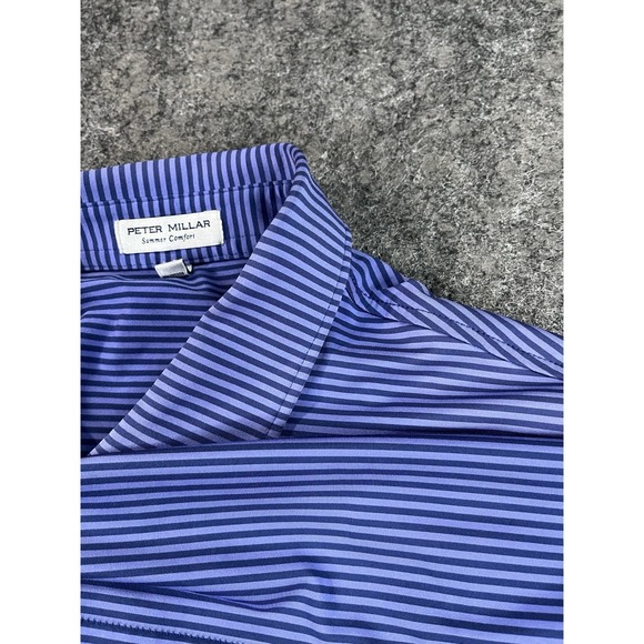 Peter Millar Summer Comfort Polo Shirt Mens XL Blue Performance Streamsong Golf - Picture 4 of 10